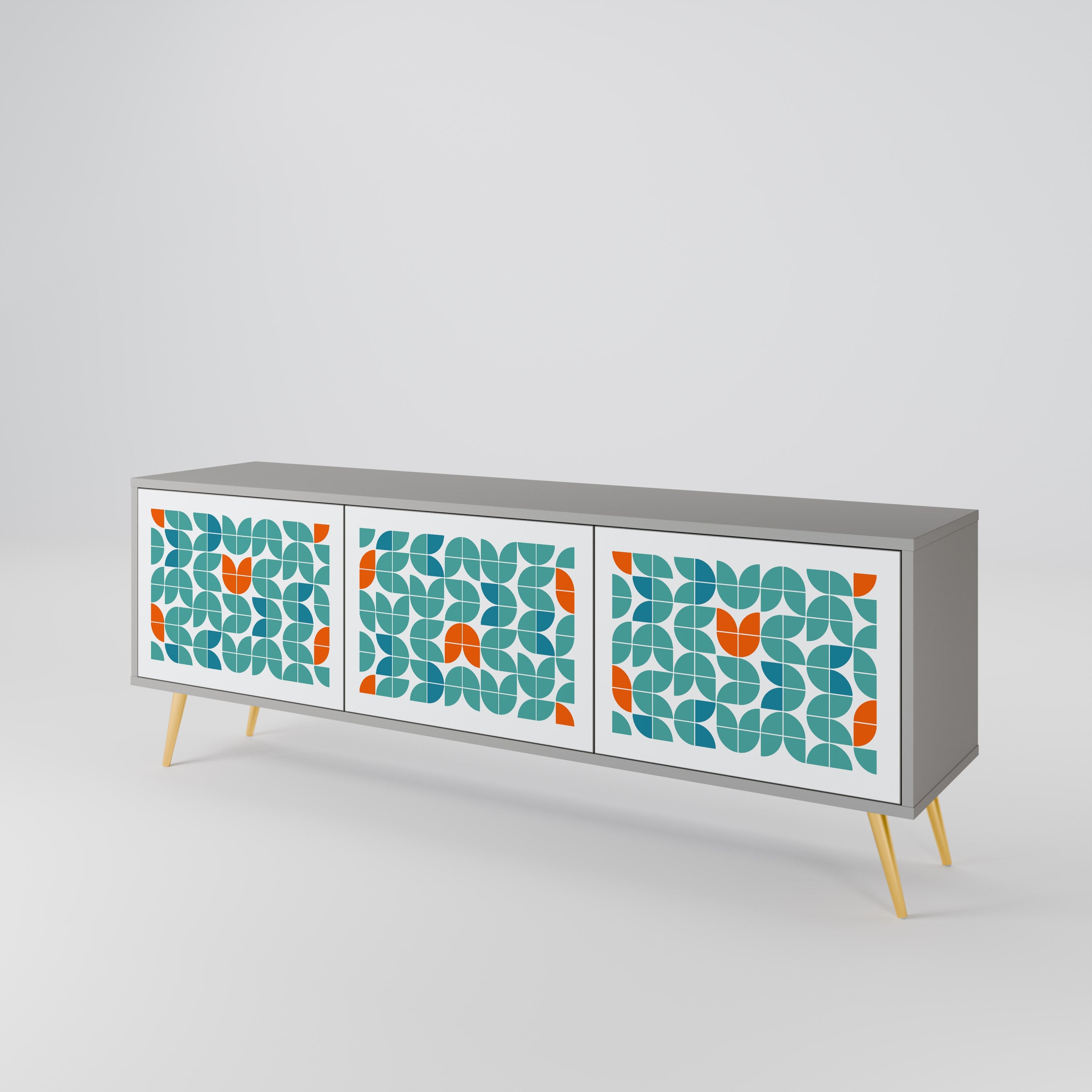 BE THE CHANGE Móvel de TV com 3 Portas em Acabamento Cinzento