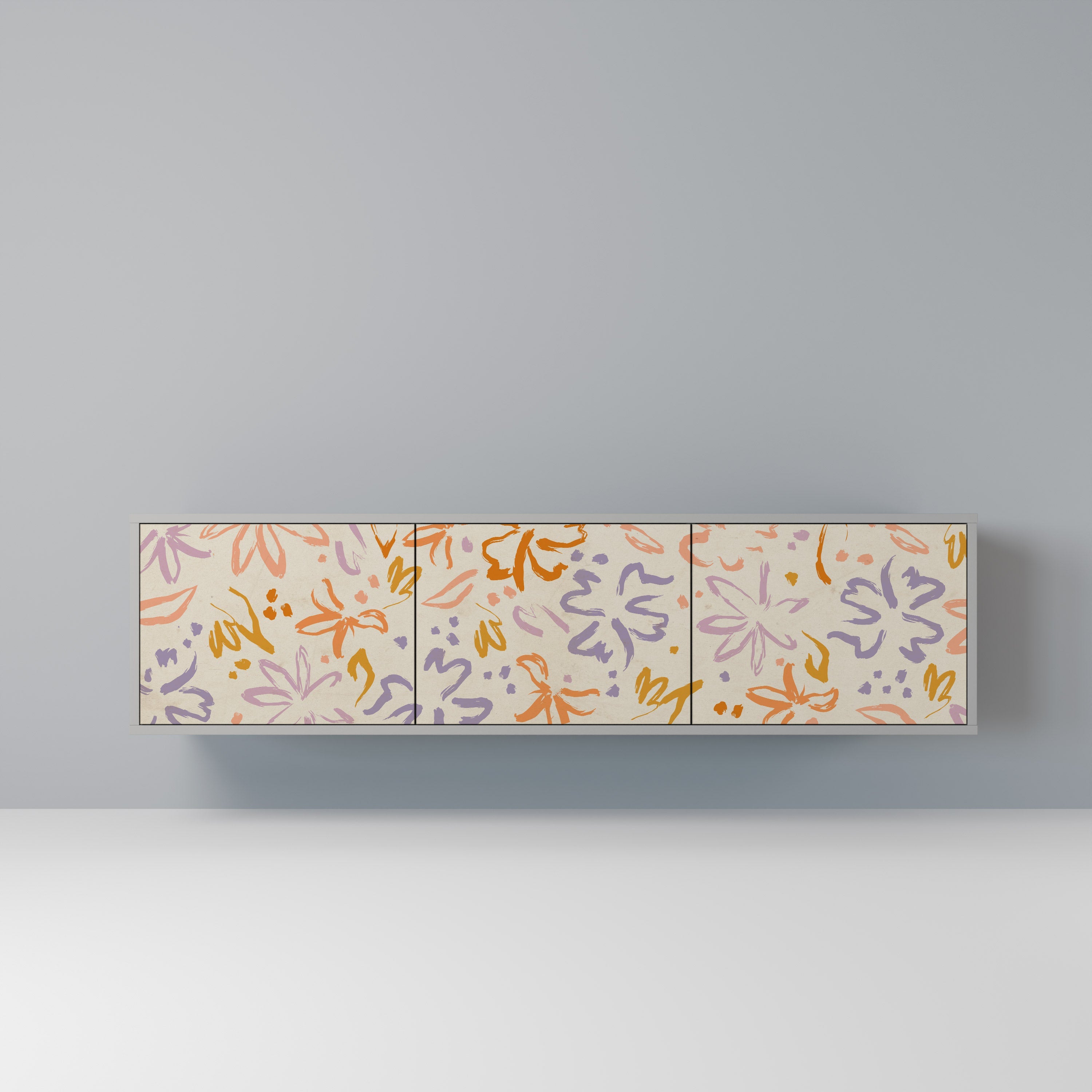 SPRING WHIMSY Móvel de TV com 3 Portas em Acabamento Cinzento