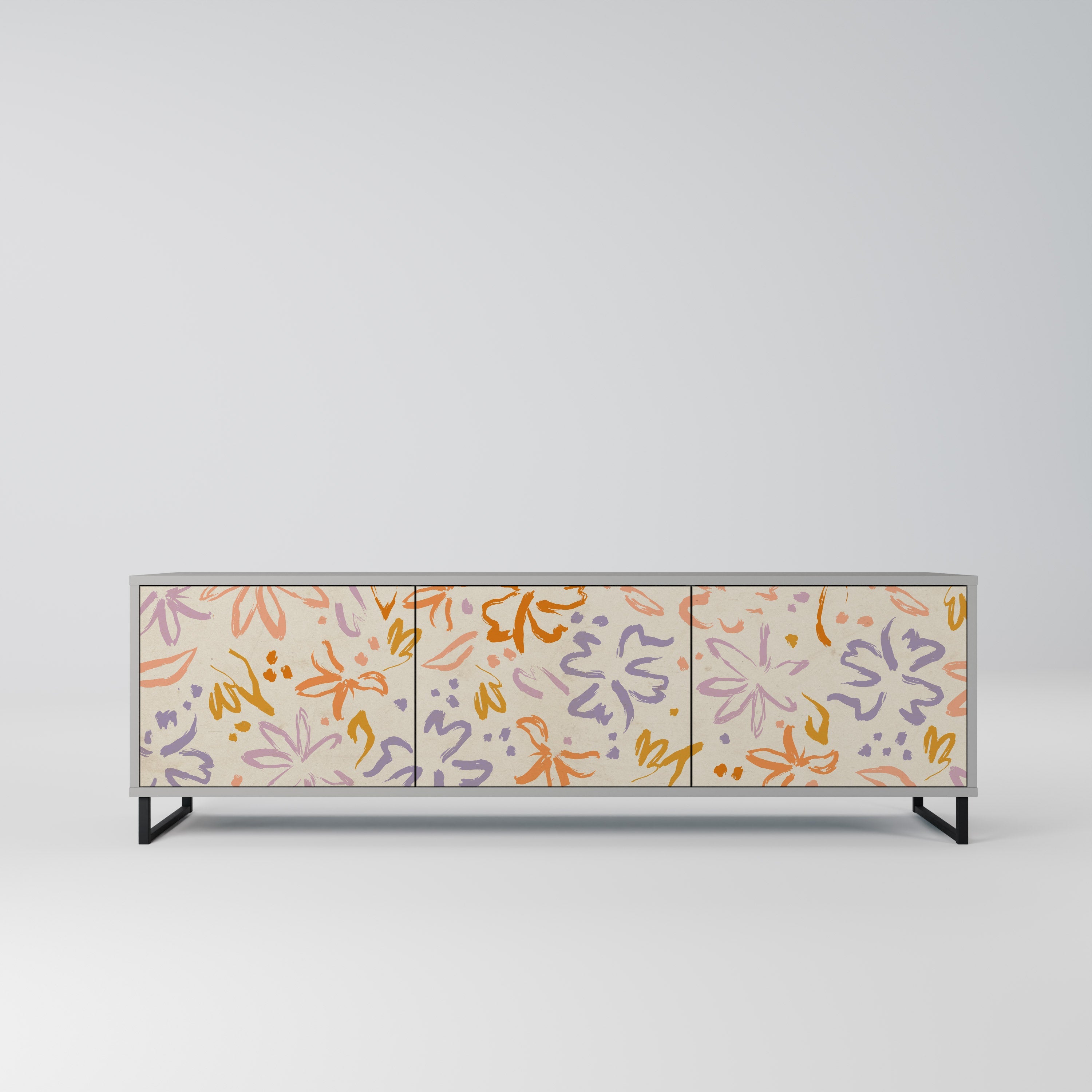 SPRING WHIMSY Móvel de TV com 3 Portas em Acabamento Cinzento