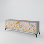 SPRING WHIMSY 3-Door TV Stand in Grey Finish