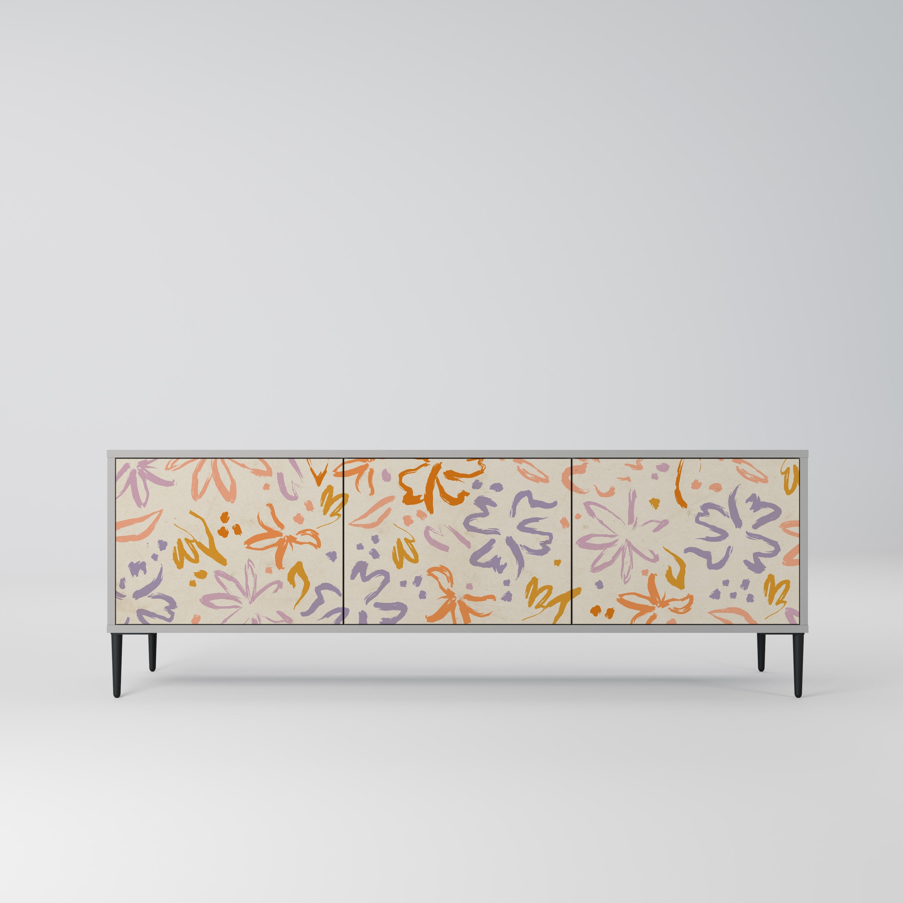 SPRING WHIMSY Móvel de TV com 3 Portas em Acabamento Cinzento