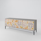 SPRING WHIMSY 3-Door TV Stand in Grey Finish