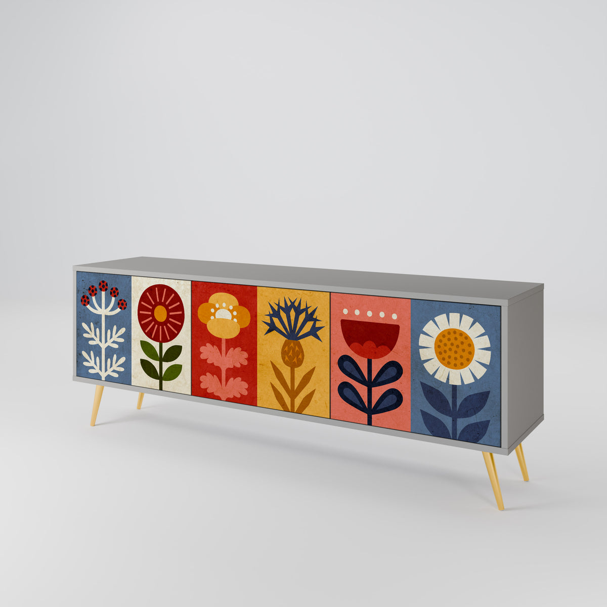 SCANDIC FLOWERET 3-Door TV Cabinet