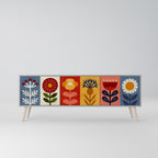 SCANDIC FLOWERET Móvel de TV com 3 Portas em Acabamento Cinzento