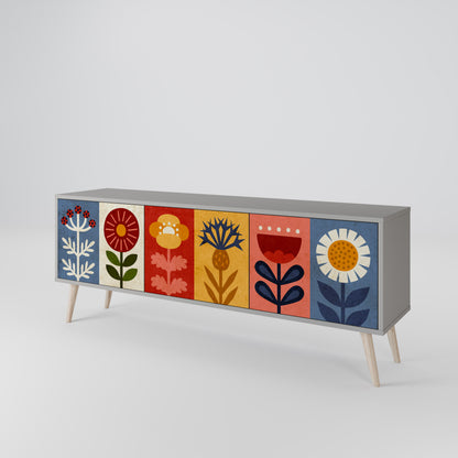 SCANDIC FLOWERET Móvel de TV de 3 Portas