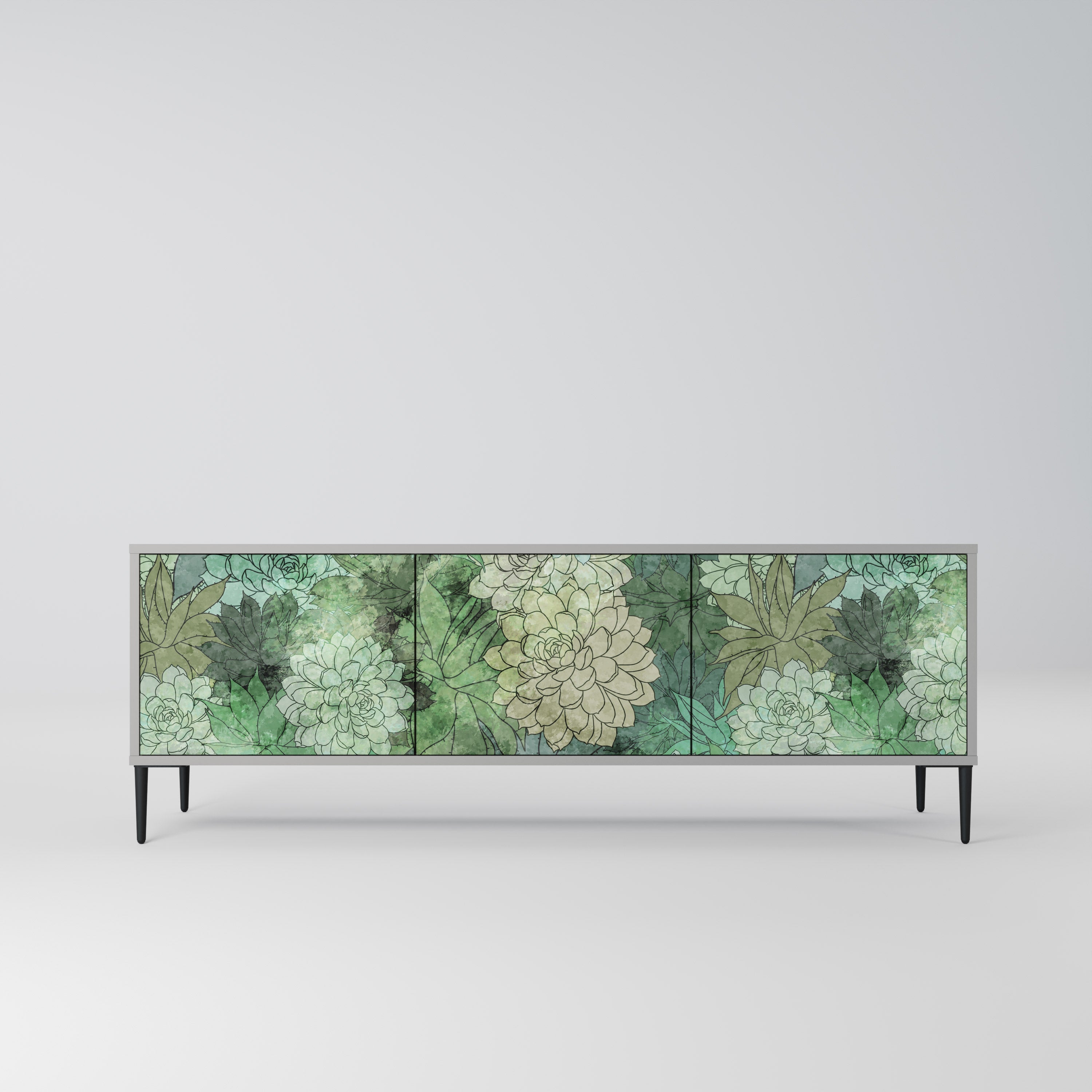 SUCCULENT CLUSTER Móvel de TV com 3 Portas em Acabamento Cinzento