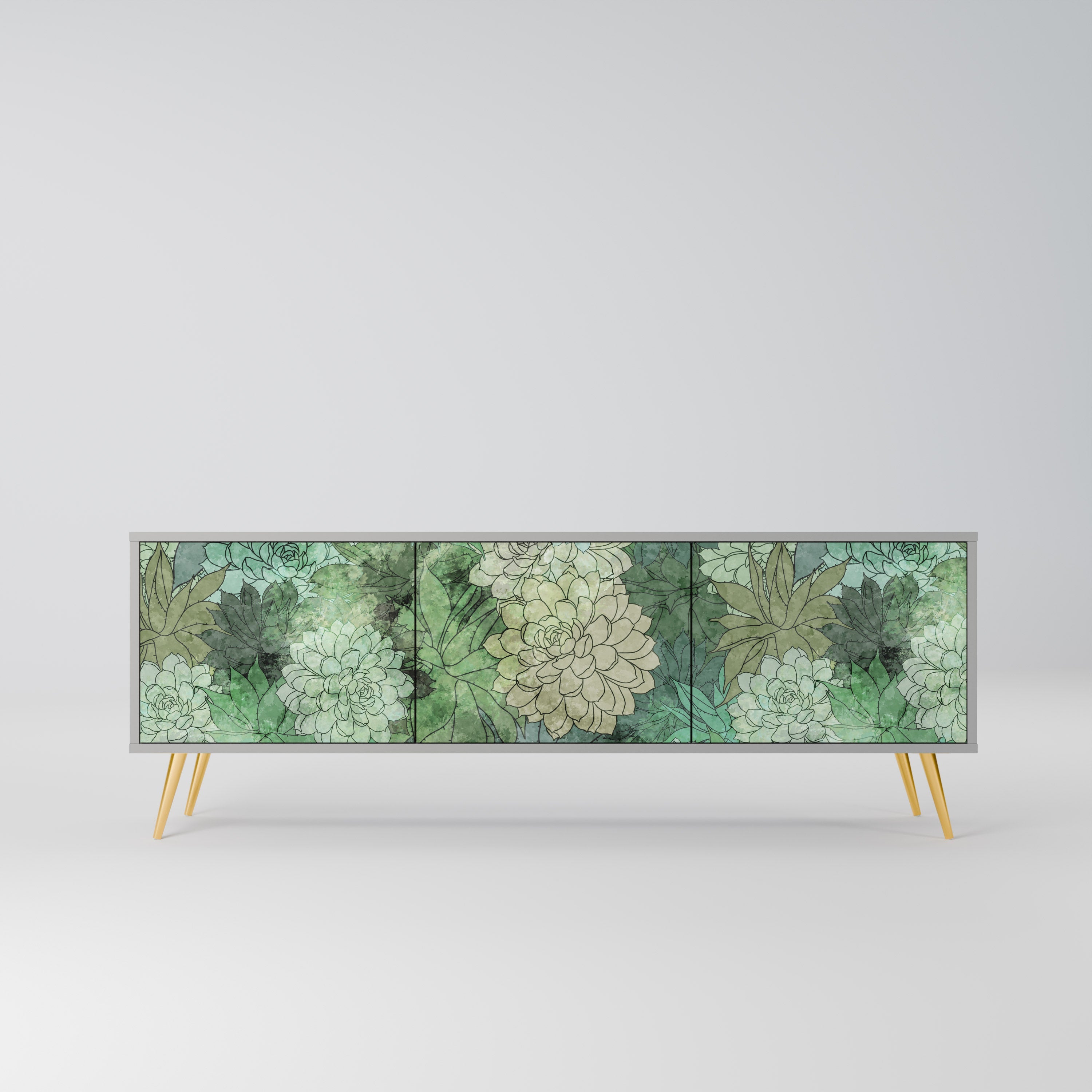 SUCCULENT CLUSTER Móvel de TV com 3 Portas em Acabamento Cinzento