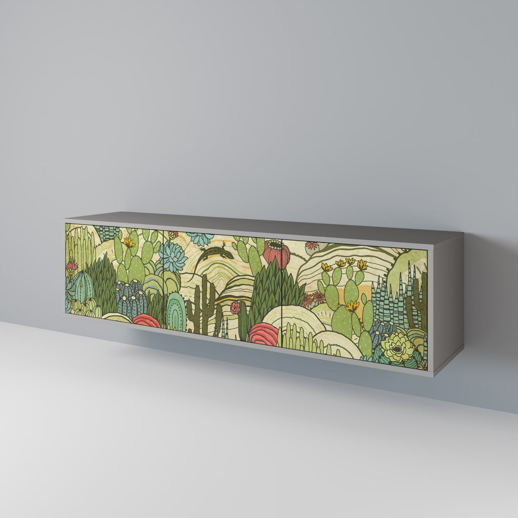 SUCCULENTS KALEIDOSCOPE Móvel de TV com 3 Portas em Acabamento Cinzento