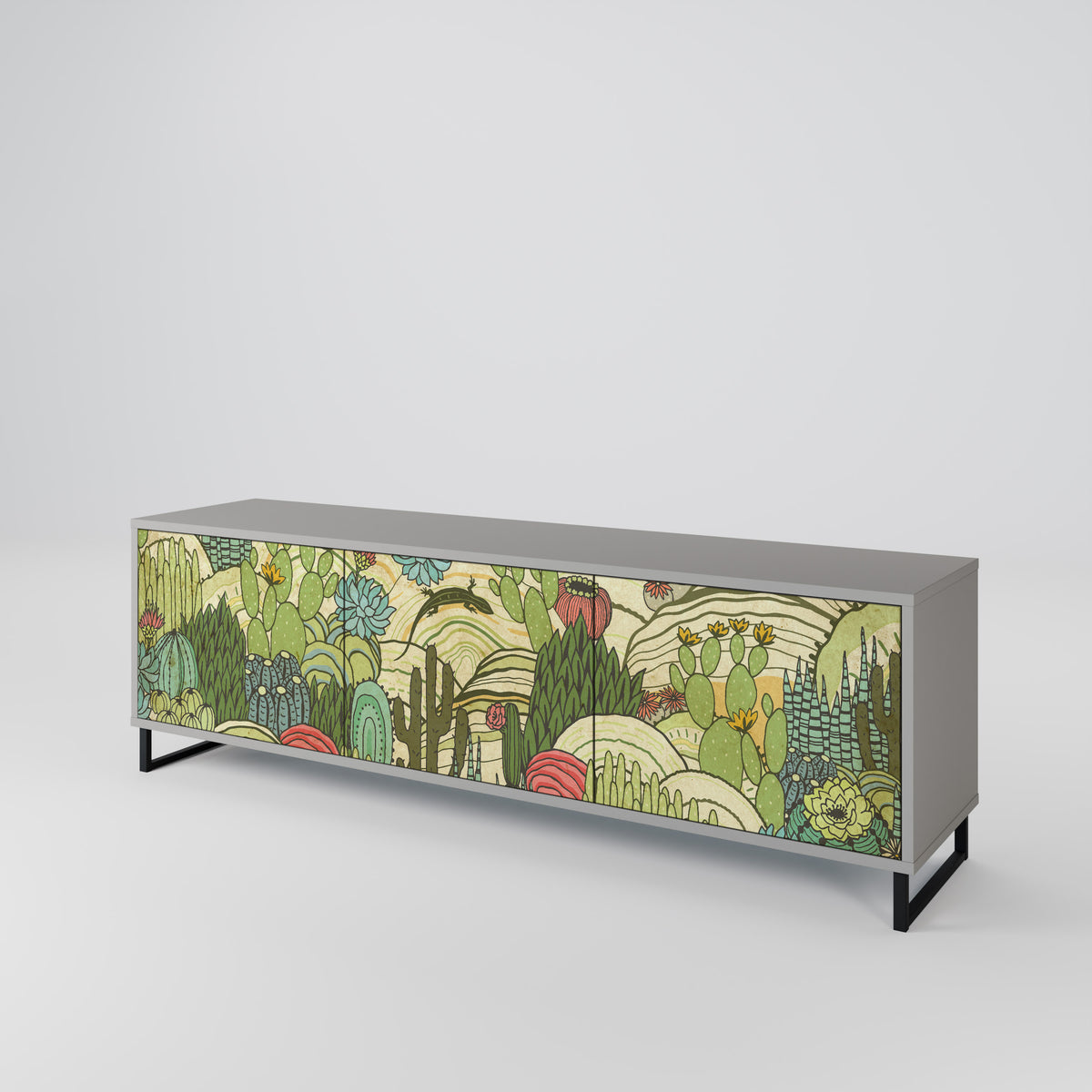 SUCCULENTS KALEIDOSCOPE 3-Door TV Cabinet