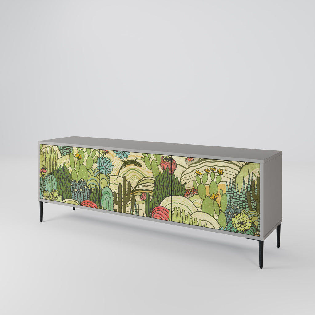 SUCCULENTS KALEIDOSCOPE Móvel de TV com 3 Portas em Acabamento Cinzento