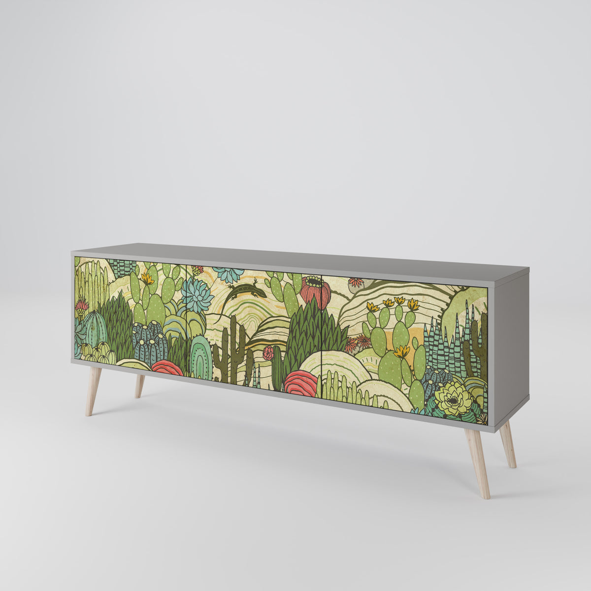 SUCCULENTS KALEIDOSCOPE 3-Door TV Cabinet