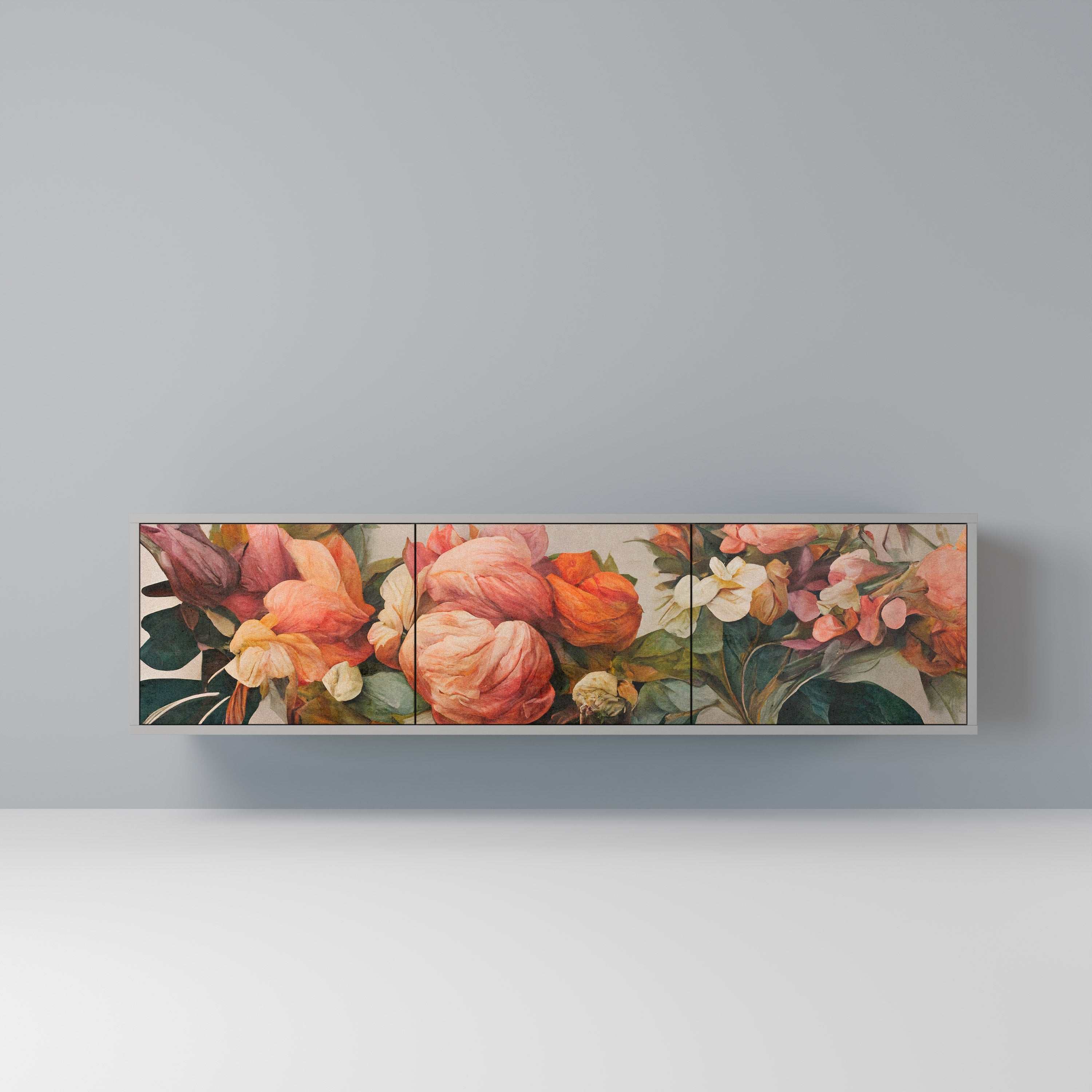 STYLISH BEAUTY Móvel de TV com 3 Portas em Acabamento Cinzento