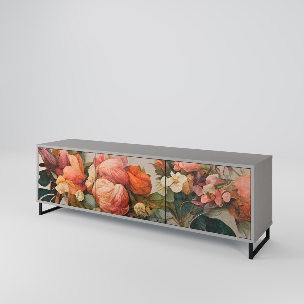 STYLISH BEAUTY Móvel de TV com 3 Portas em Acabamento Cinzento