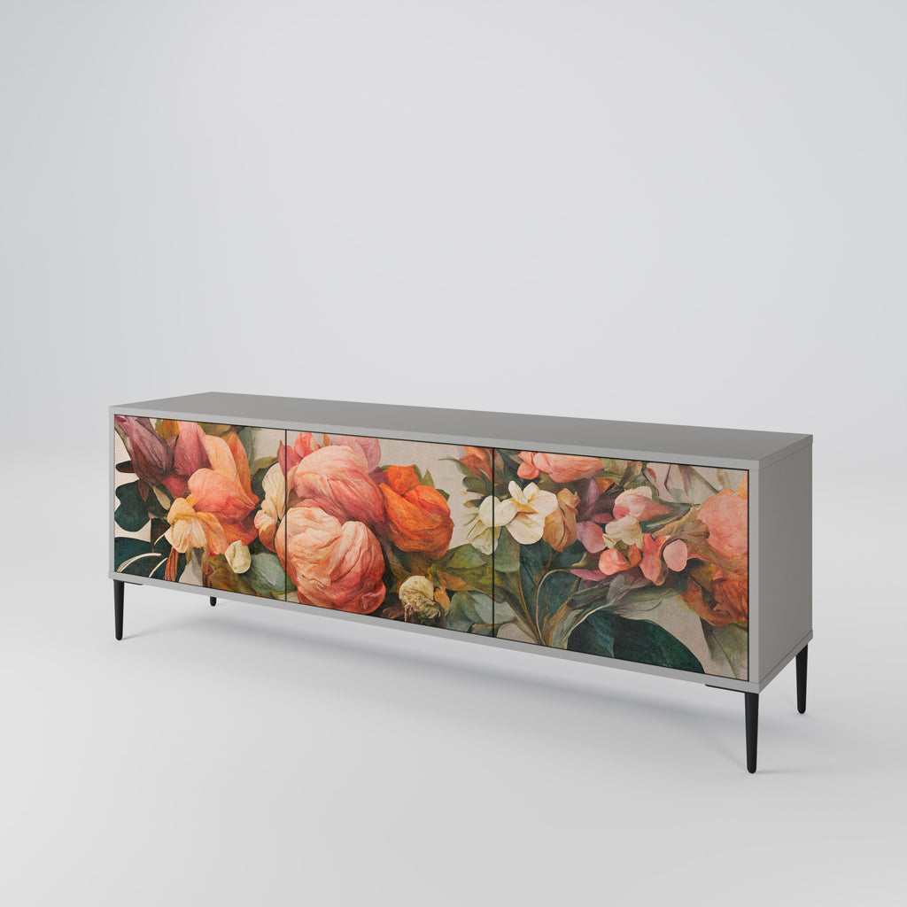 STYLISH BEAUTY Móvel de TV com 3 Portas em Acabamento Cinzento