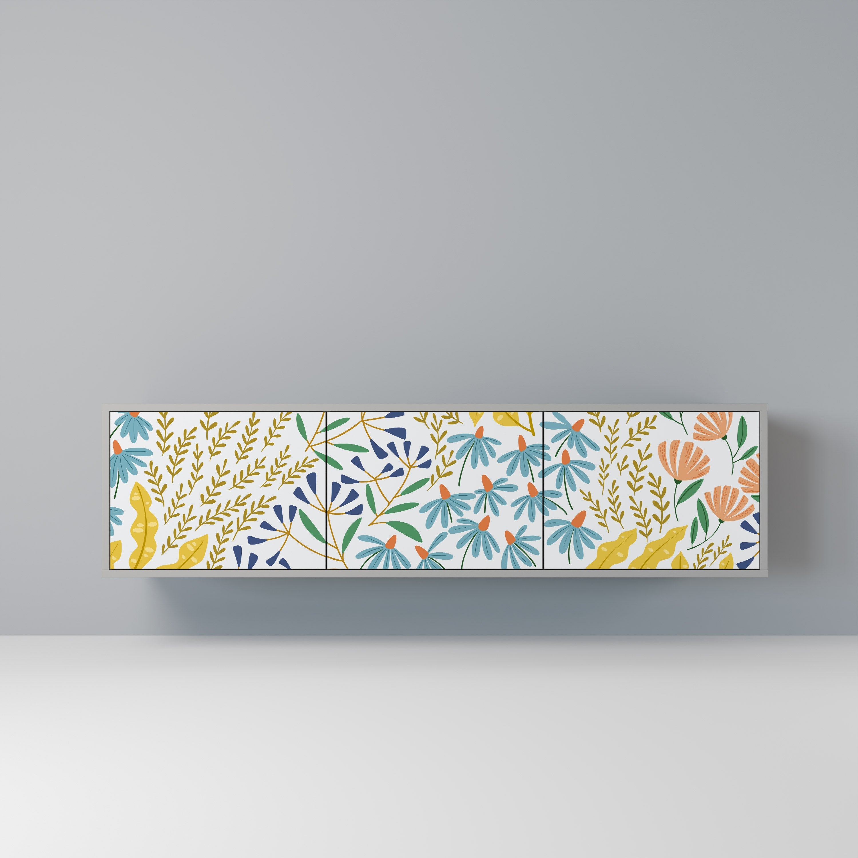 HELLO SPRING Móvel de TV com 3 Portas em Acabamento Cinzento