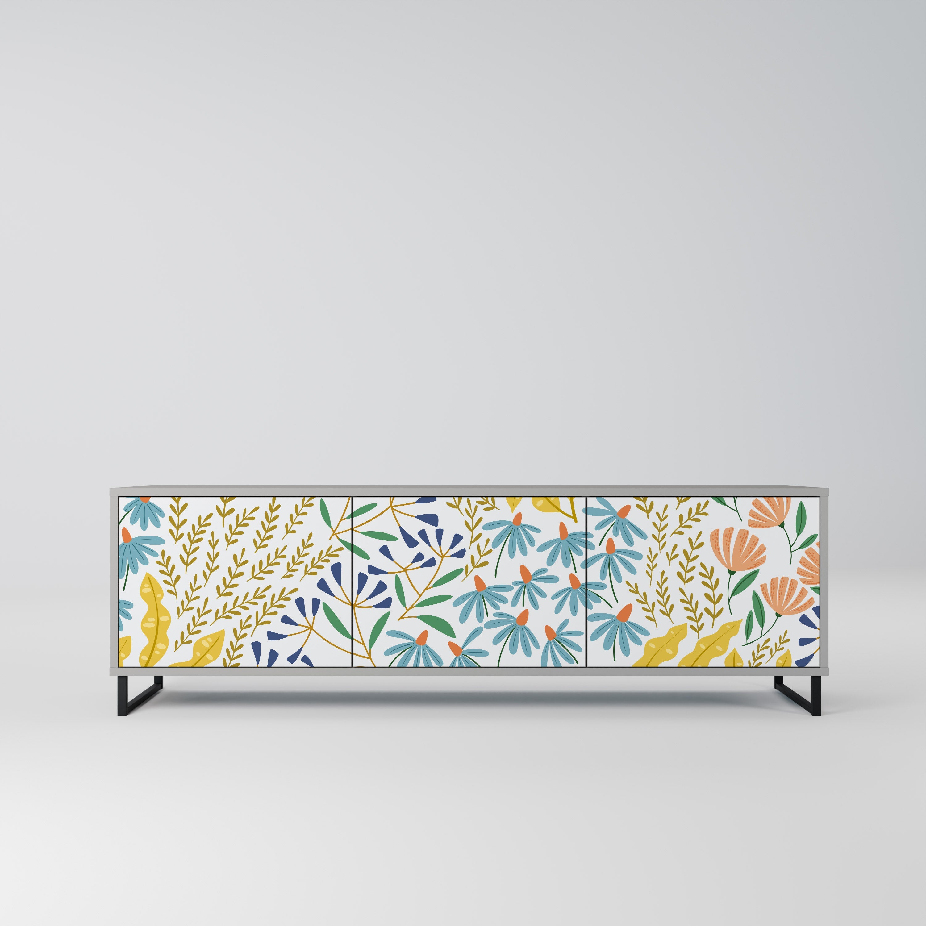 HELLO SPRING Móvel de TV com 3 Portas em Acabamento Cinzento