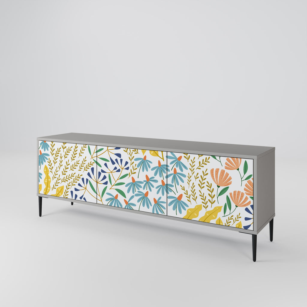 HELLO SPRING Móvel de TV com 3 Portas em Acabamento Cinzento