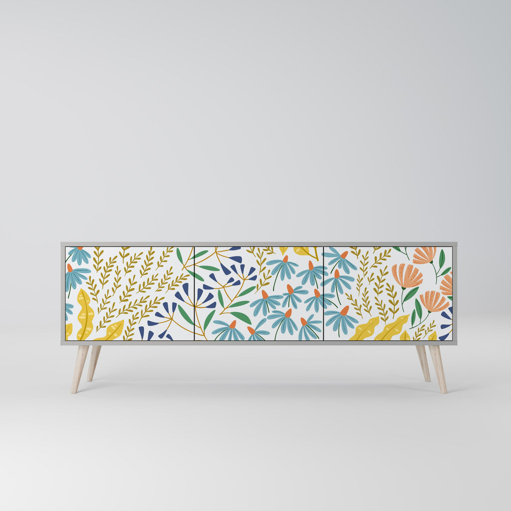 HELLO SPRING Móvel de TV com 3 Portas em Acabamento Cinzento