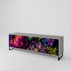 BLOOMING ELEGANCE Móvel de TV com 3 Portas em Acabamento Cinzento