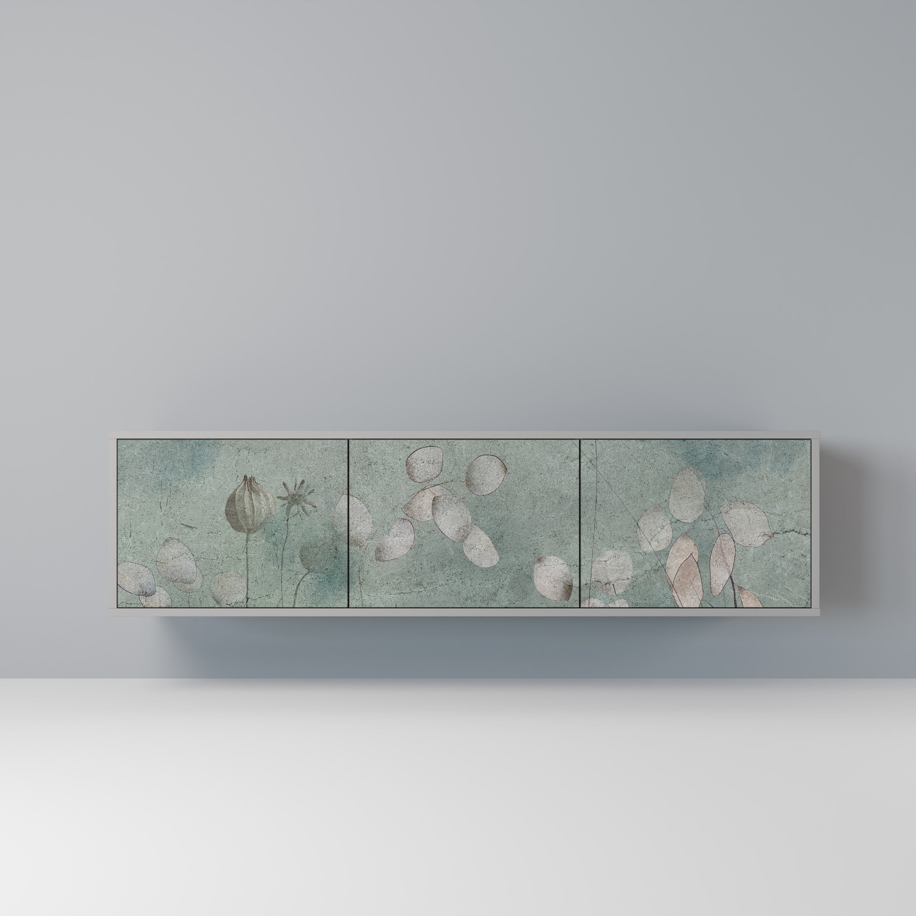 NIGHT LADY Móvel de TV com 3 Portas em Acabamento Cinzento