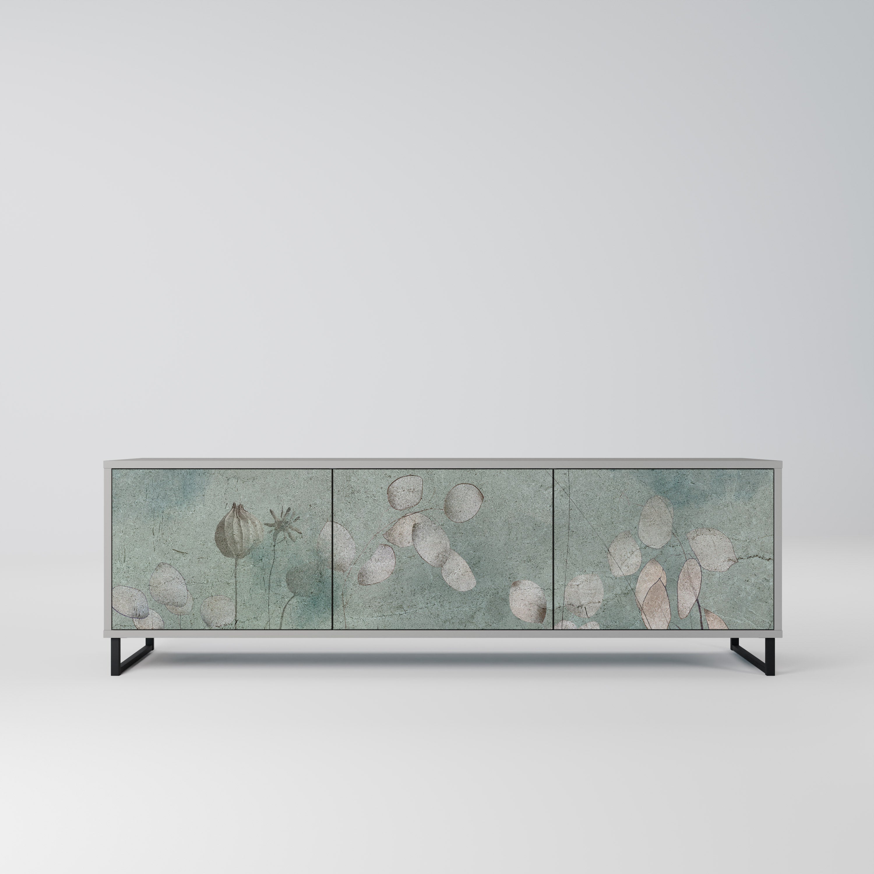 NIGHT LADY Móvel de TV com 3 Portas em Acabamento Cinzento