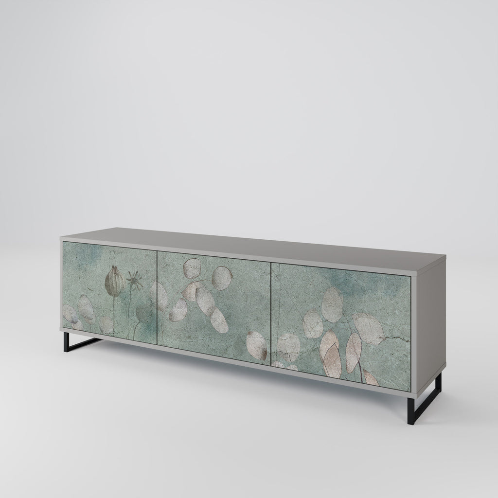 NIGHT LADY Móvel de TV com 3 Portas em Acabamento Cinzento