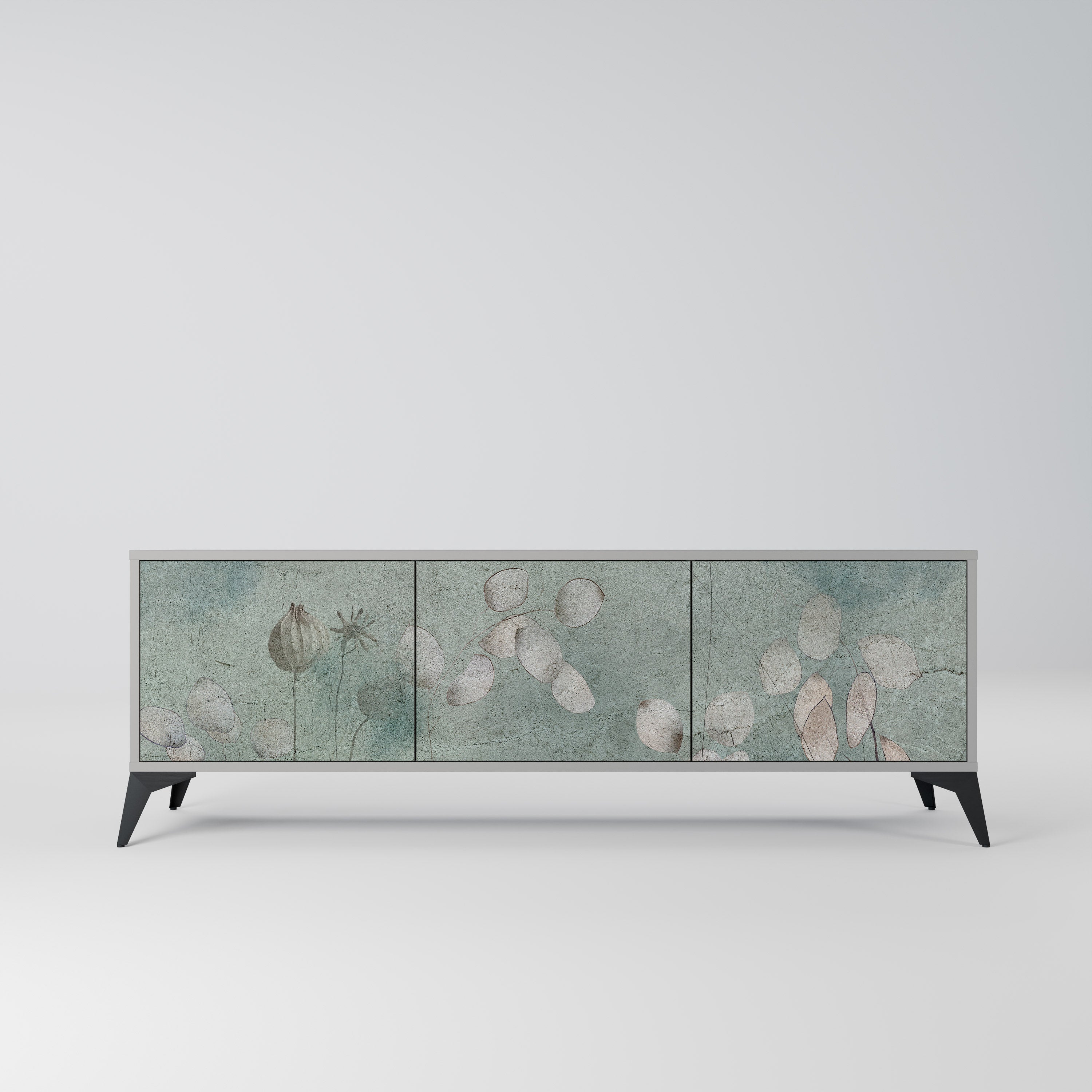 NIGHT LADY Móvel de TV com 3 Portas em Acabamento Cinzento