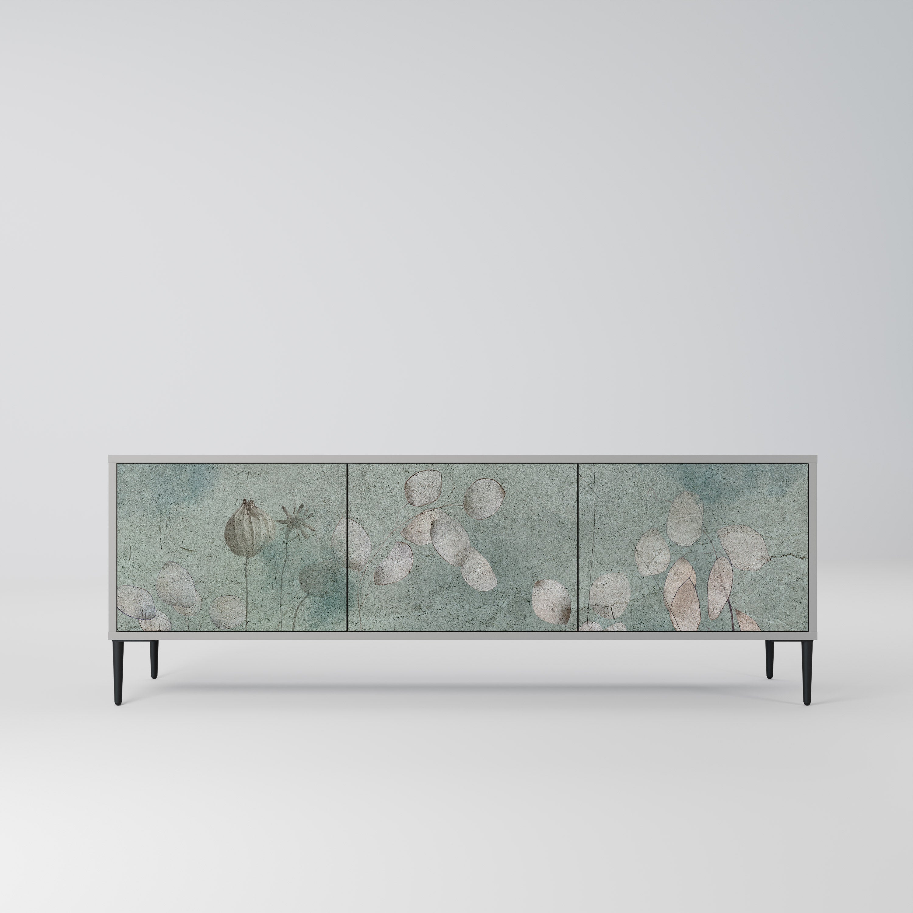 NIGHT LADY Móvel de TV com 3 Portas em Acabamento Cinzento