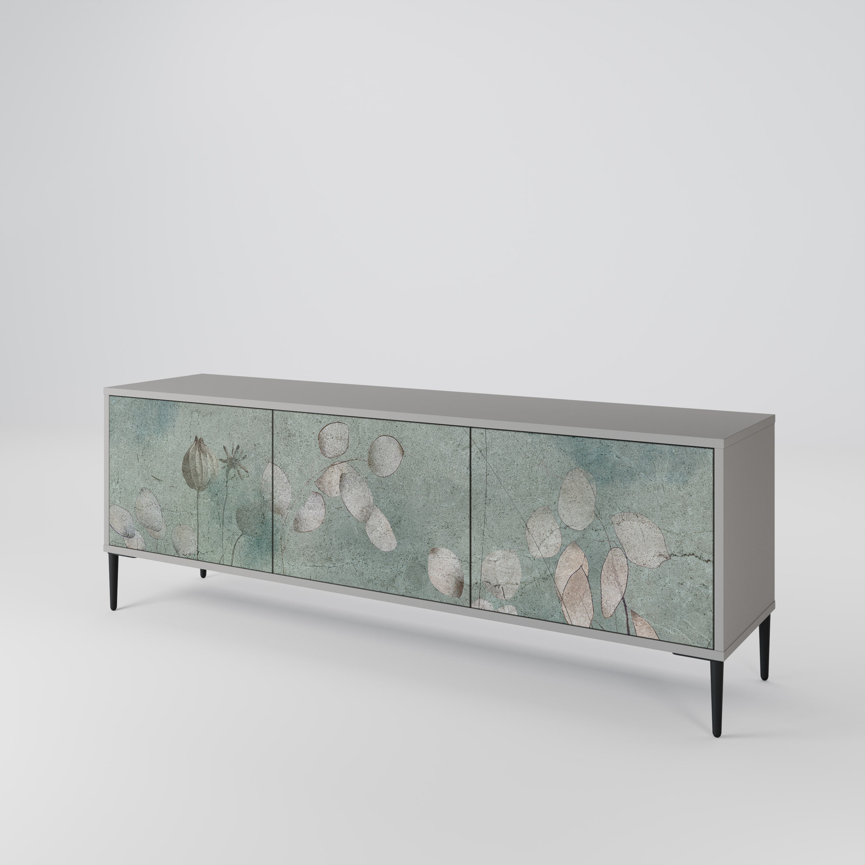 NIGHT LADY Móvel de TV com 3 Portas em Acabamento Cinzento