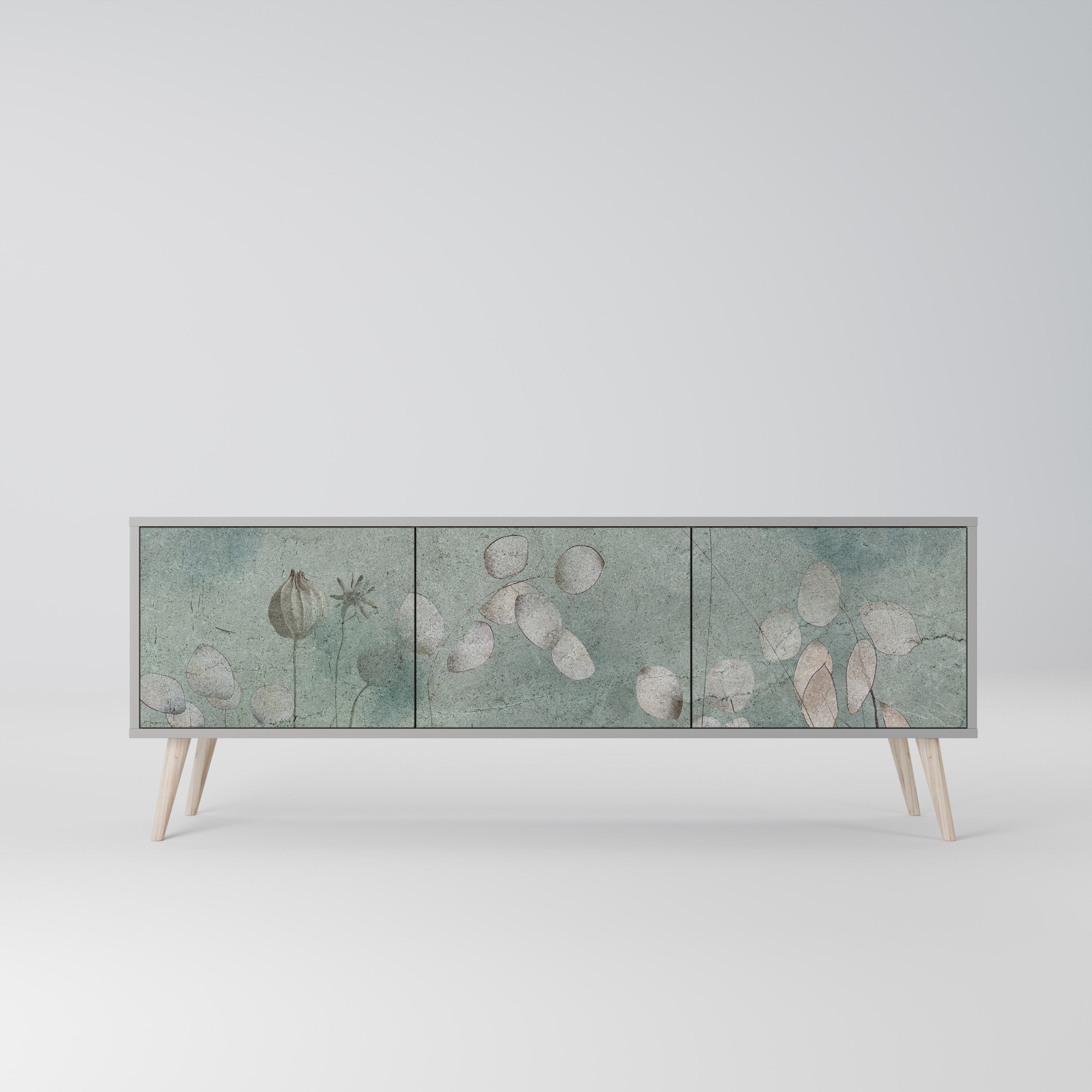 NIGHT LADY Móvel de TV com 3 Portas em Acabamento Cinzento