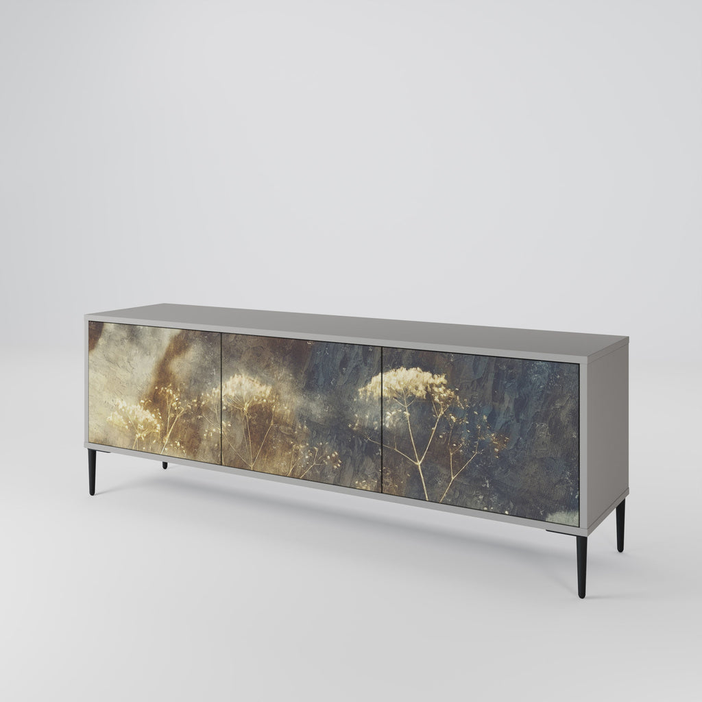 GENTLE POWER Móvel de TV com 3 Portas em Acabamento Cinzento