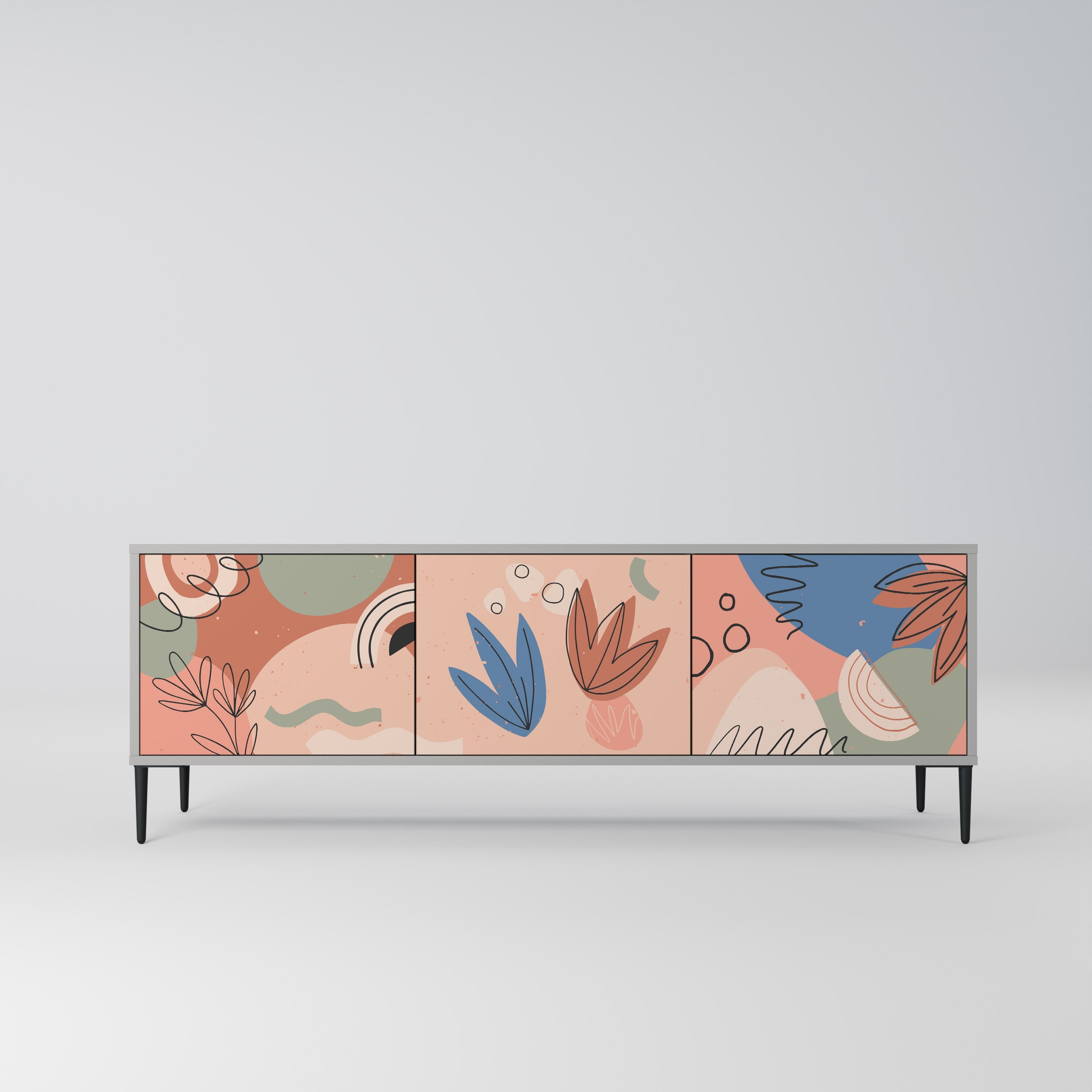 PASTEL DESTINY Móvel de TV com 3 Portas em Acabamento Cinzento