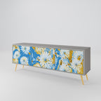 DAISY LUXE Móvel de TV com 3 Portas em Acabamento Cinzento