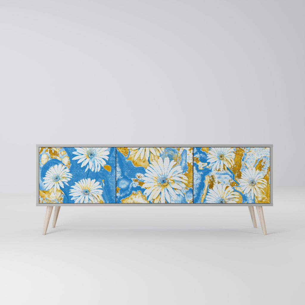 DAISY LUXE Móvel de TV com 3 Portas em Acabamento Cinzento