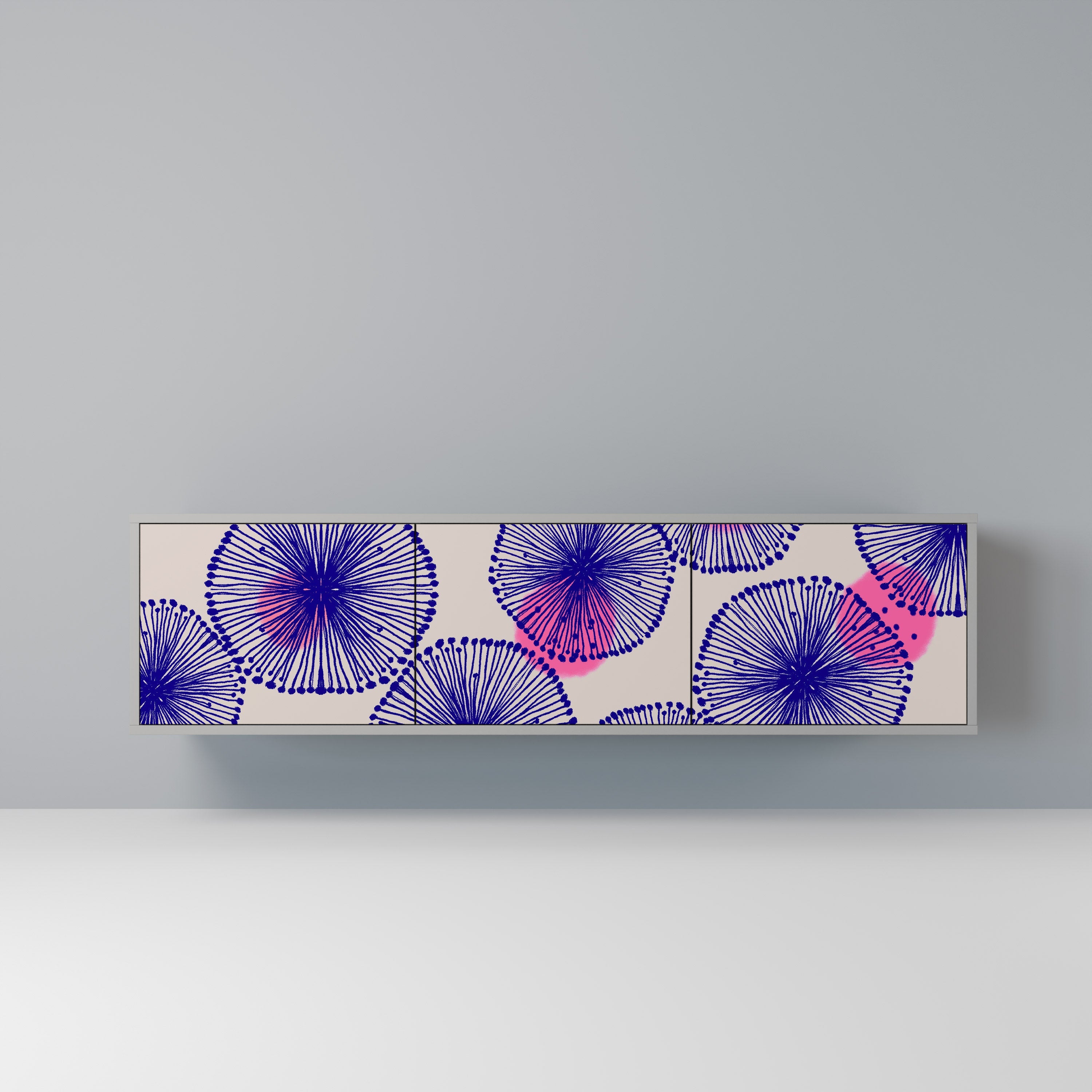 MAGIC NATURE Móvel de TV com 3 Portas em Acabamento Cinzento