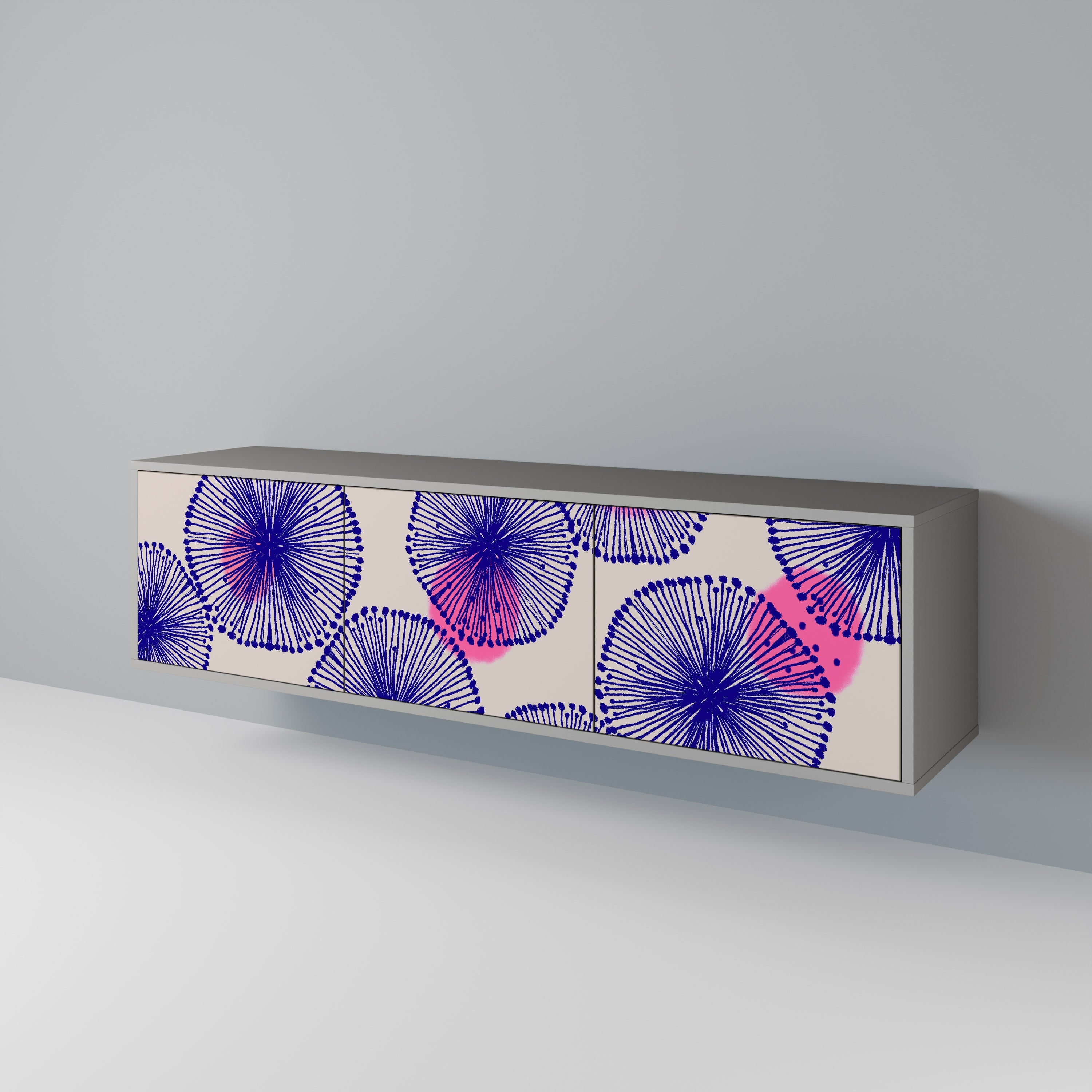 MAGIC NATURE Móvel de TV com 3 Portas em Acabamento Cinzento