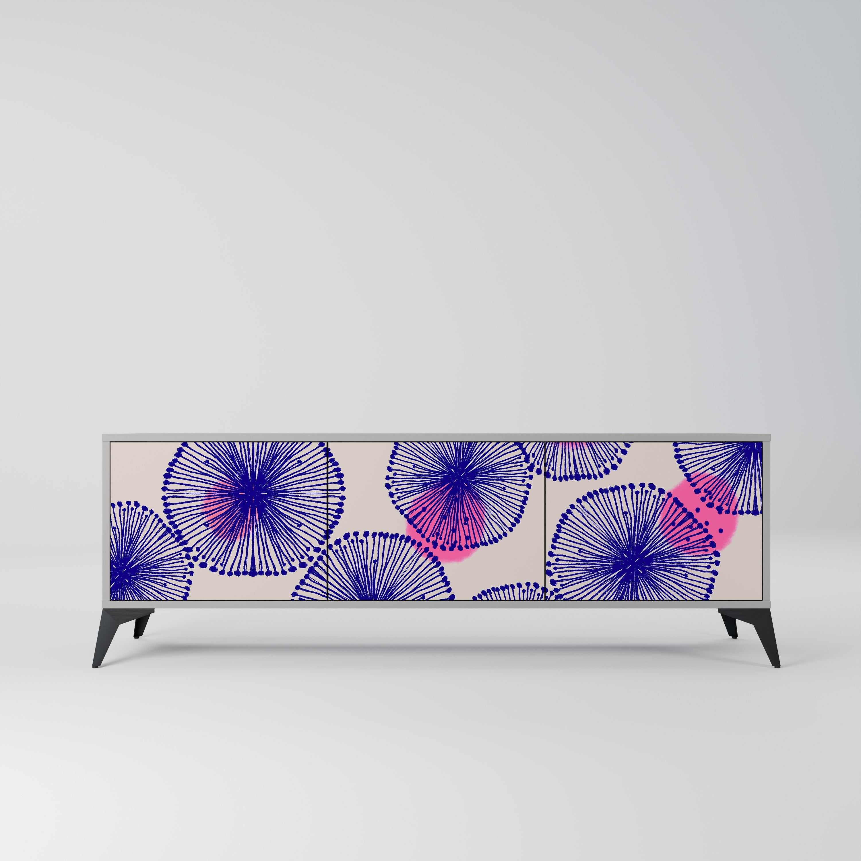 MAGIC NATURE Móvel de TV com 3 Portas em Acabamento Cinzento