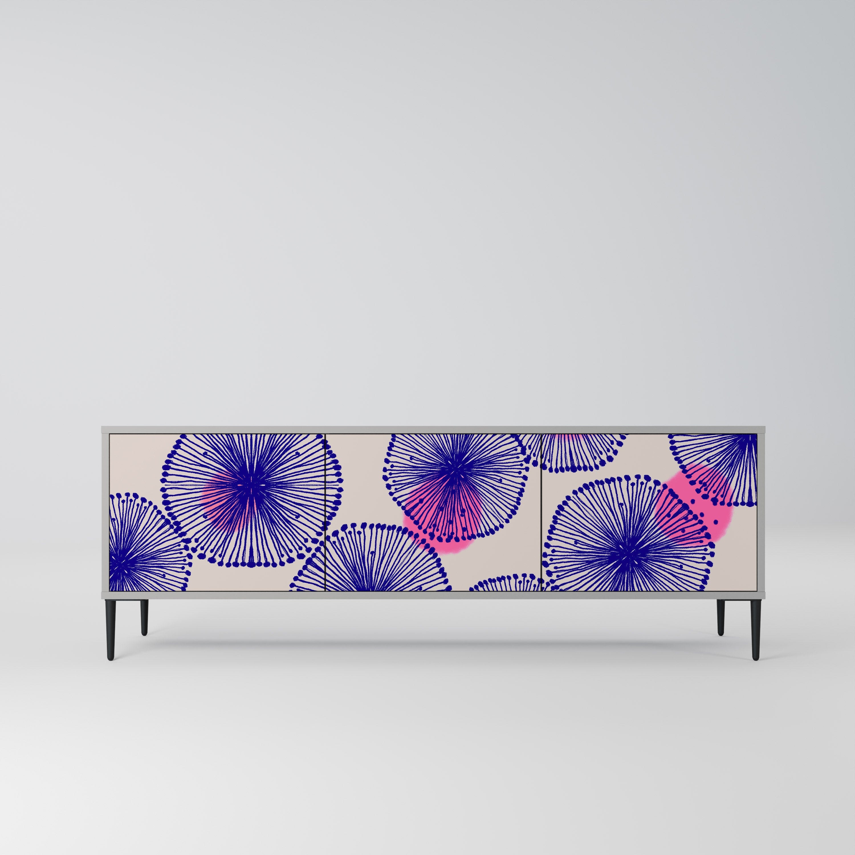 MAGIC NATURE Móvel de TV com 3 Portas em Acabamento Cinzento