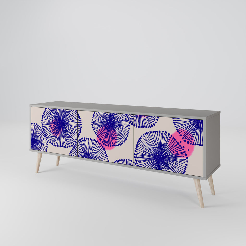 MAGIC NATURE Móvel de TV com 3 Portas em Acabamento Cinzento