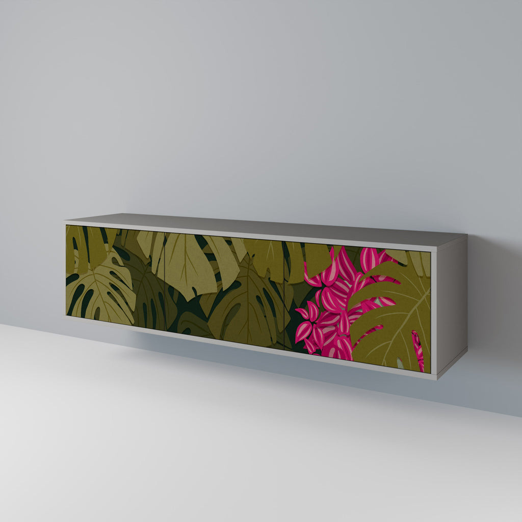 TROPICAL BEAUTY Móvel de TV com 3 Portas em Acabamento Cinzento