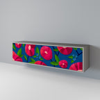 SPRING THOUGHTS 3-Door TV Stand in Grey Finish