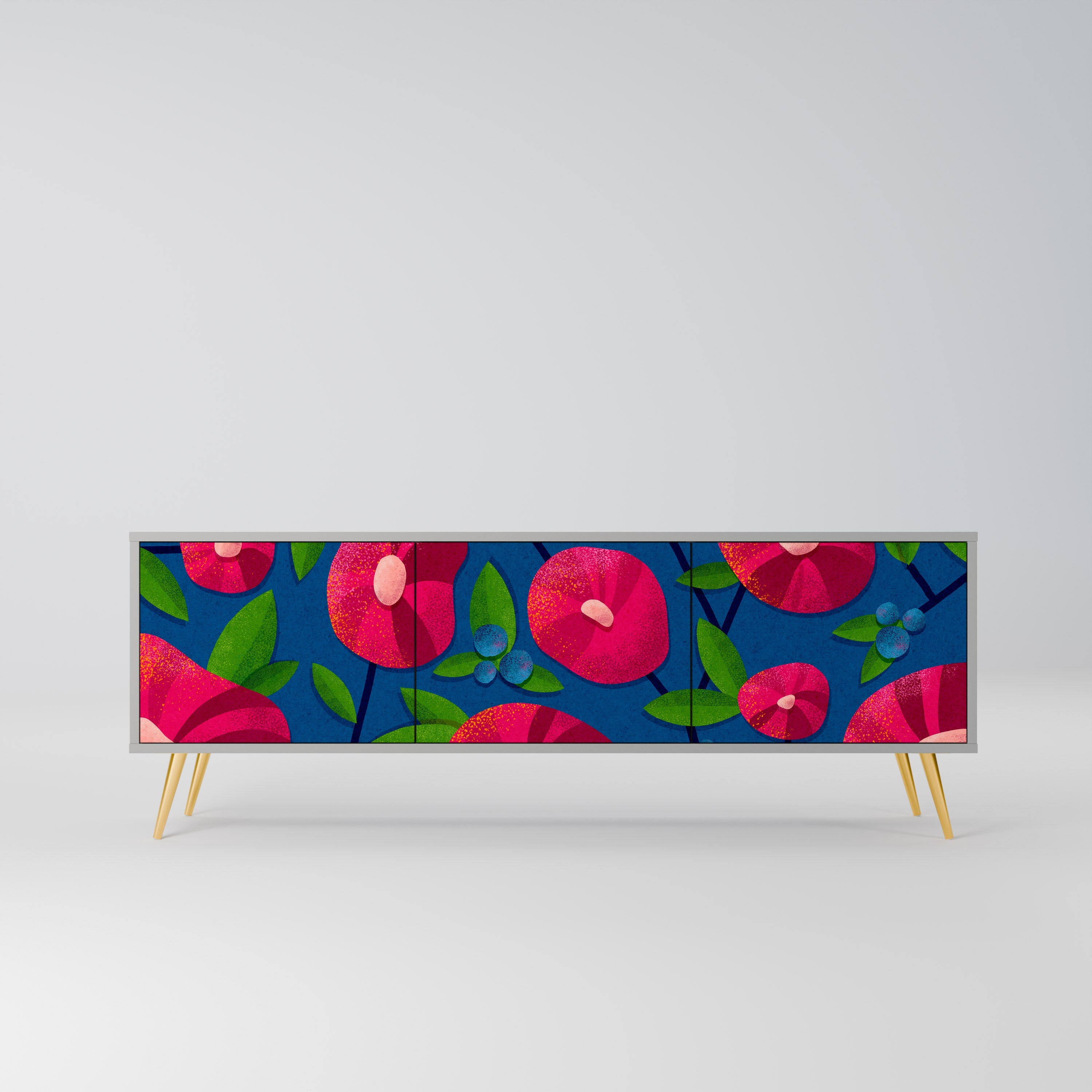 SPRING THOUGHTS Móvel de TV com 3 Portas em Acabamento Cinzento