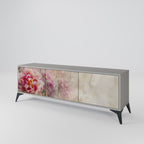 PEONY WHISPER 3-Door TV Stand in Grey Finish