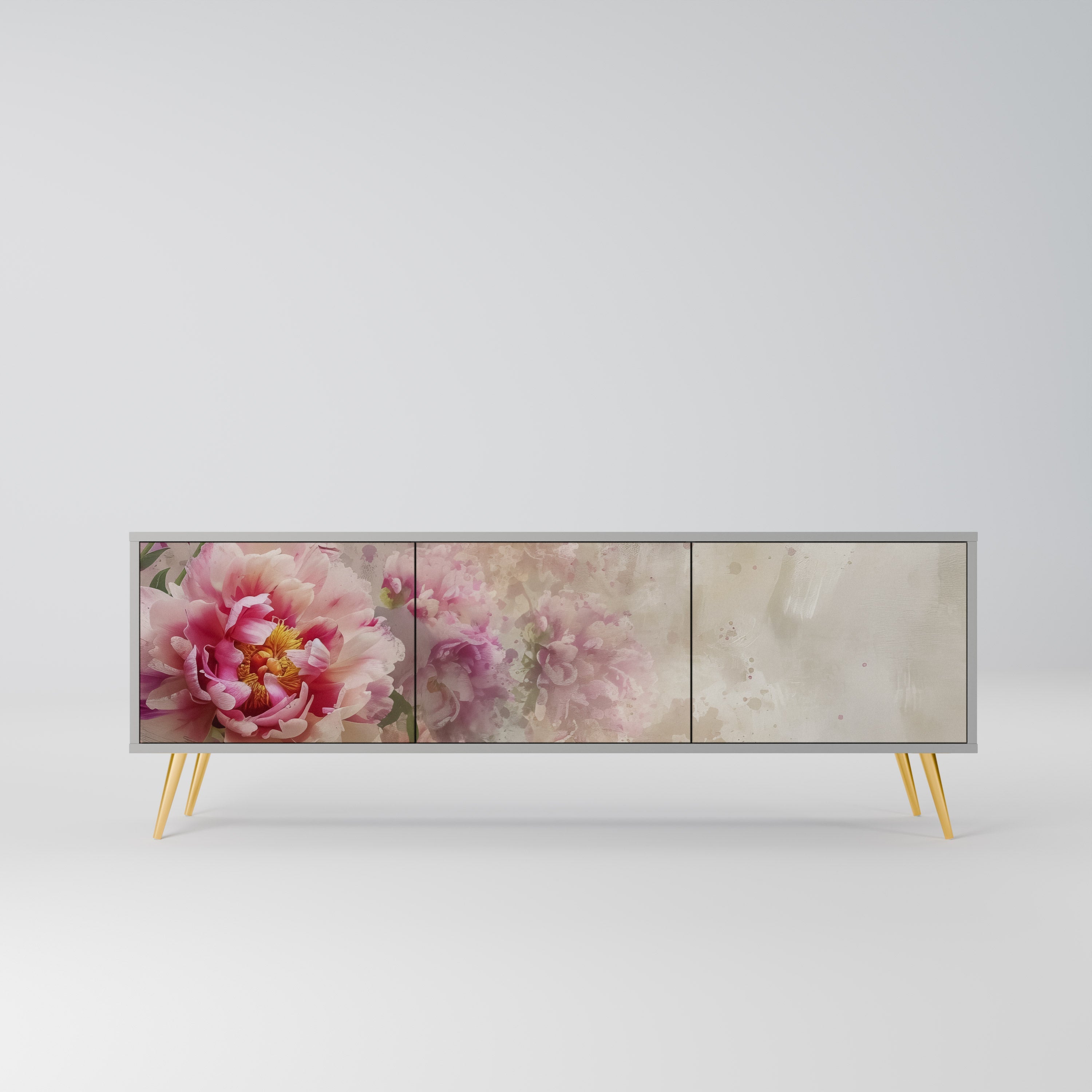 PEONY WHISPER Móvel de TV com 3 Portas em Acabamento Cinzento