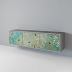 BLOOMING CHARM Móvel de TV com 3 Portas em Acabamento Cinzento