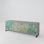 BLOOMING CHARM Móvel de TV com 3 Portas em Acabamento Cinzento