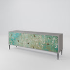 BLOOMING CHARM Móvel de TV com 3 Portas em Acabamento Cinzento