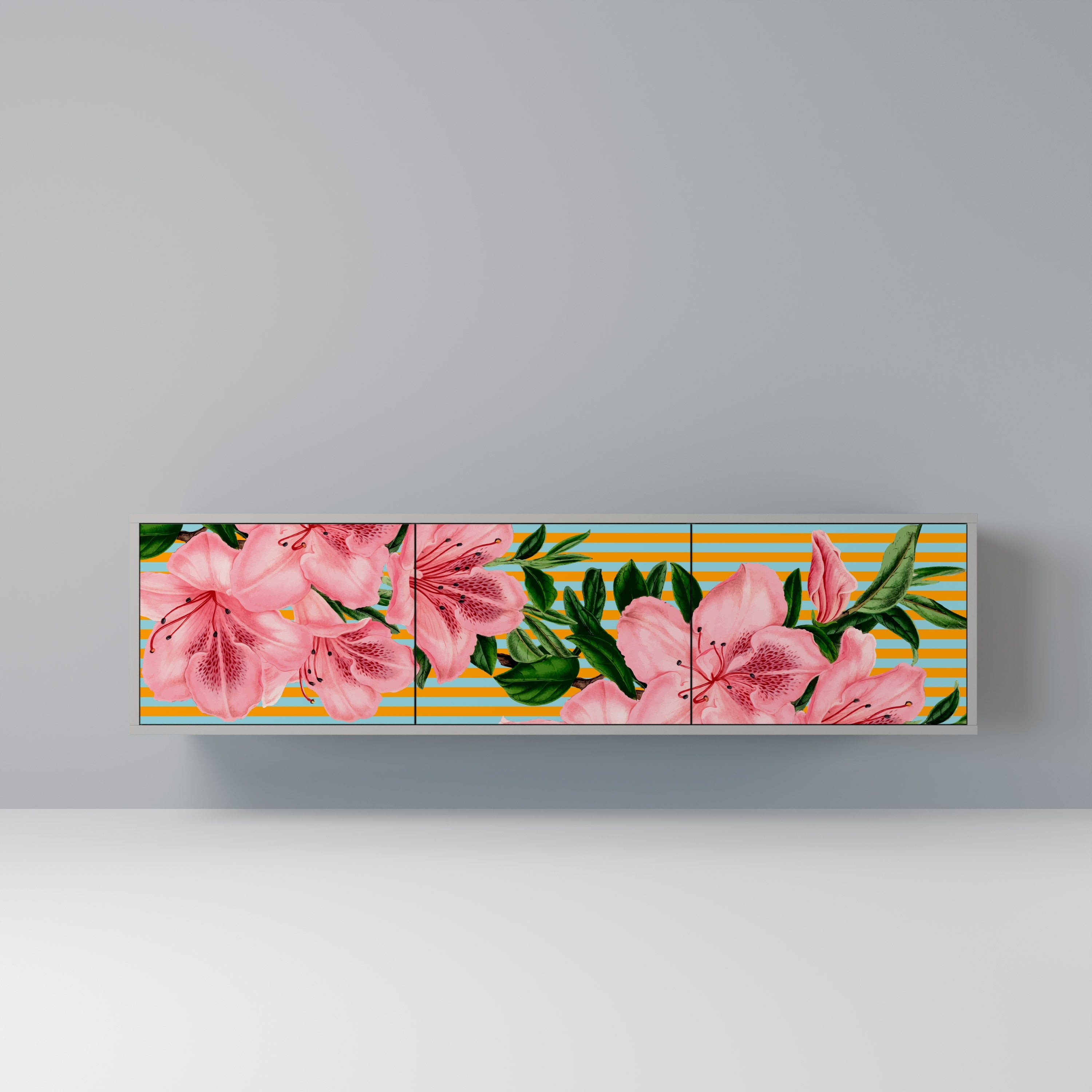 FRAGILE BEAUTY Móvel de TV com 3 Portas em Acabamento Cinzento