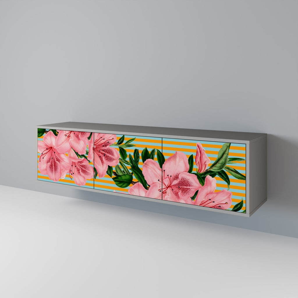 FRAGILE BEAUTY Móvel de TV com 3 Portas em Acabamento Cinzento