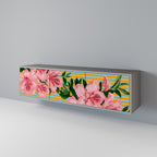 FRAGILE BEAUTY Móvel de TV com 3 Portas em Acabamento Cinzento